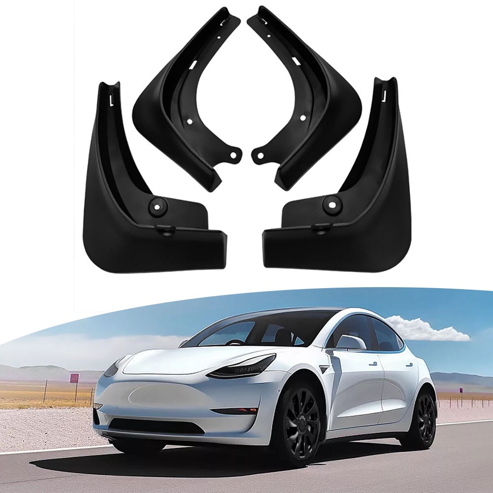 Car Accessories Front Rear Guard Splash Accessories for Tesla Model 3 Molded Mud Flaps 2017-2023